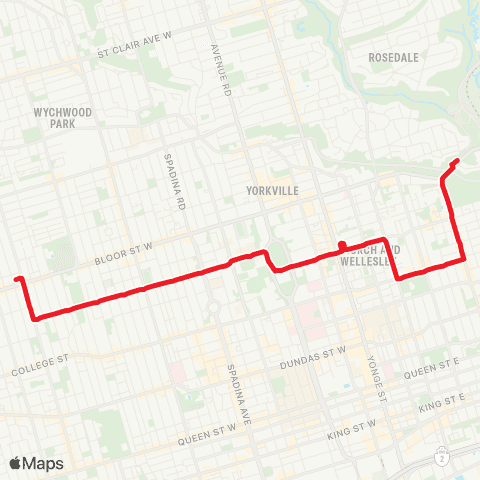 TTC Wellesley map