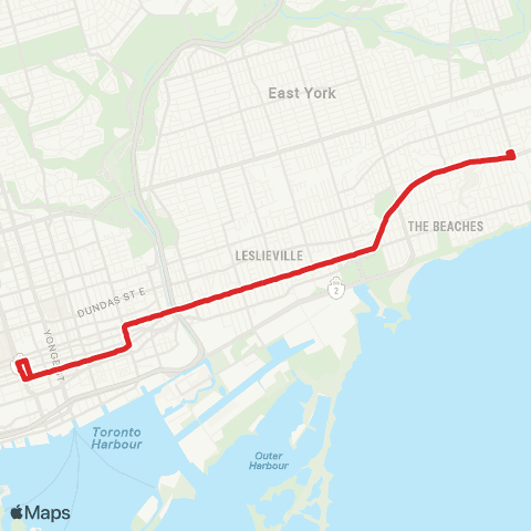 TTC Kingston Rd Replacement Bus map