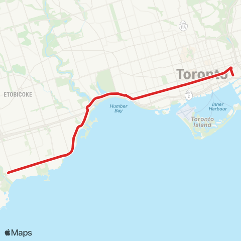 TTC Lake Shore map