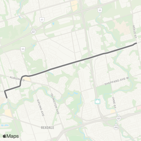 TTC Finch West map