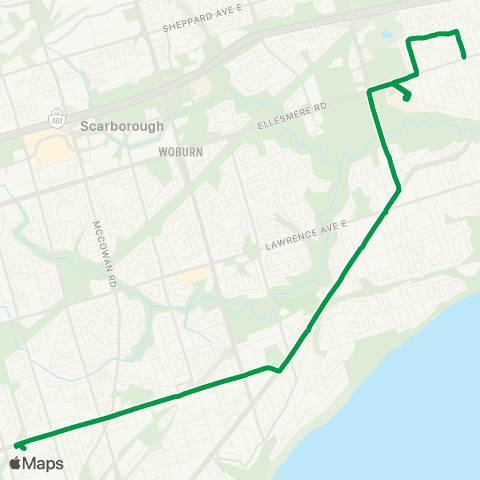 TTC Eglinton East Express map