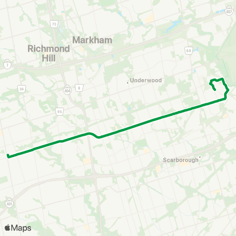 TTC Finch Express map