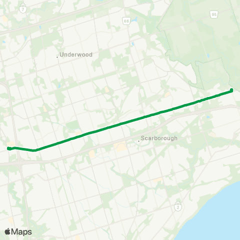 TTC Sheppard East Express map