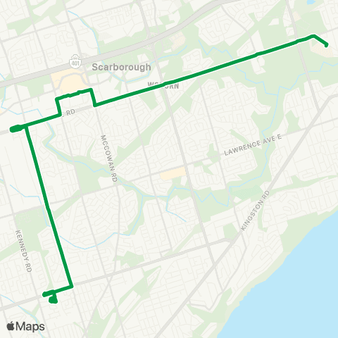 TTC Highland Creek Express map