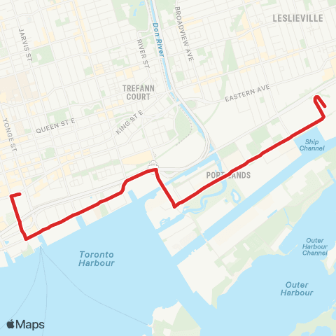 TTC Queens Quay East map