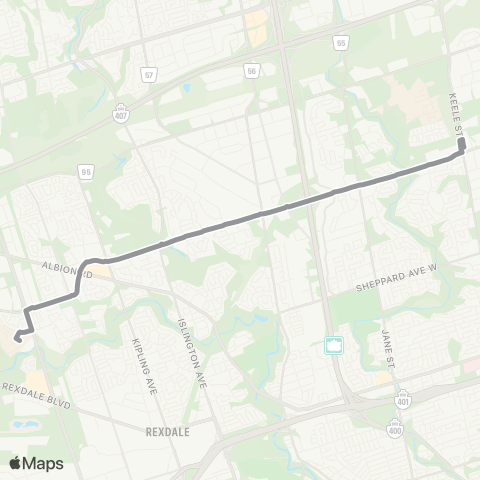TTC Line 6 Shuttle map