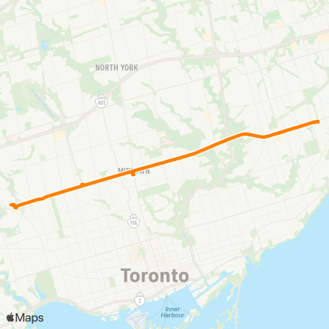 TTC Line 5 Shuttle map