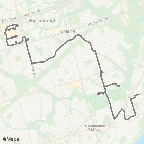 TTC Scarborough-Guildwood map