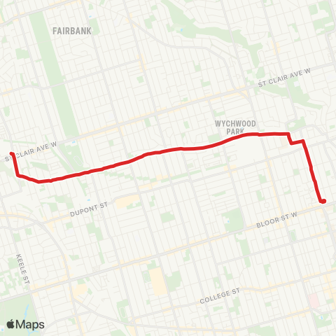TTC Davenport map