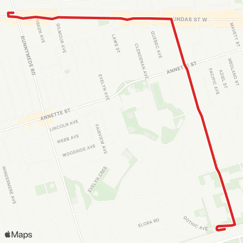 TTC High Park North map