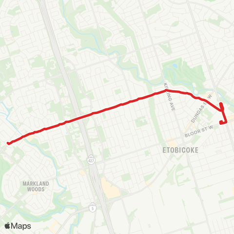 TTC Burnhamthorpe map