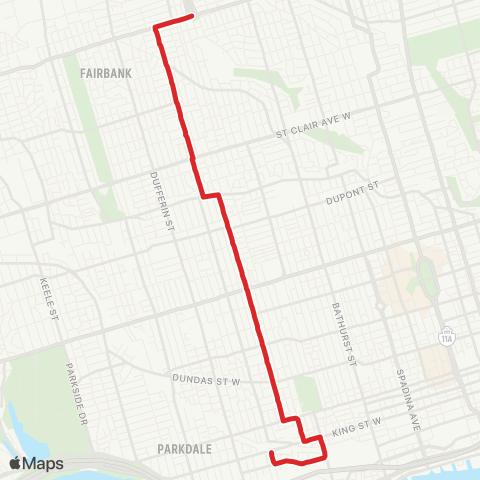 TTC Ossington map