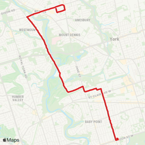 TTC Scarlett Rd map