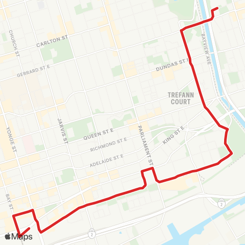 TTC Esplanade-River map