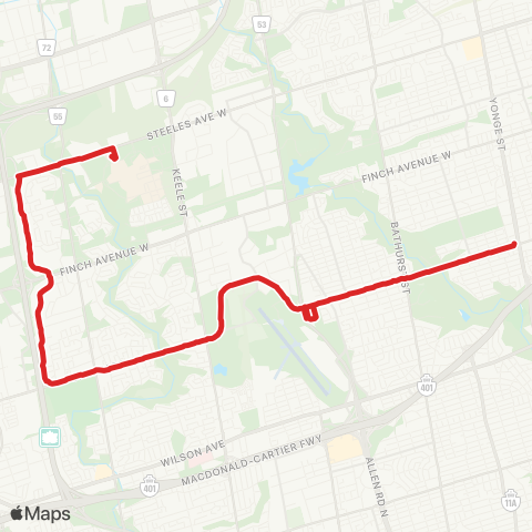 TTC Sheppard West map