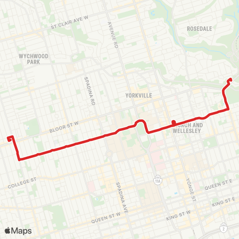 TTC Wellesley map