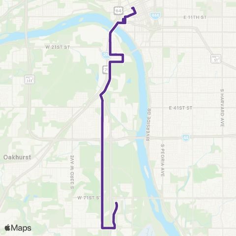 Tulsa Transit Union / Southwest Blvd map