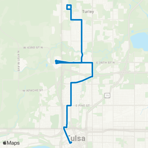 Tulsa Transit MLK / Hartford map