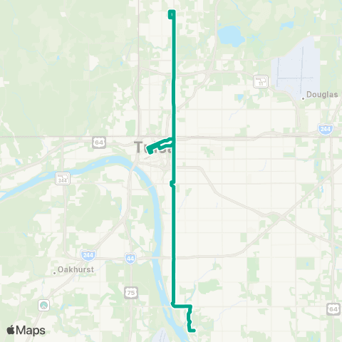 Tulsa Transit Peoria Aero map
