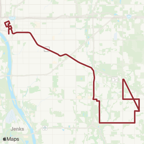Tulsa Transit Express Route map