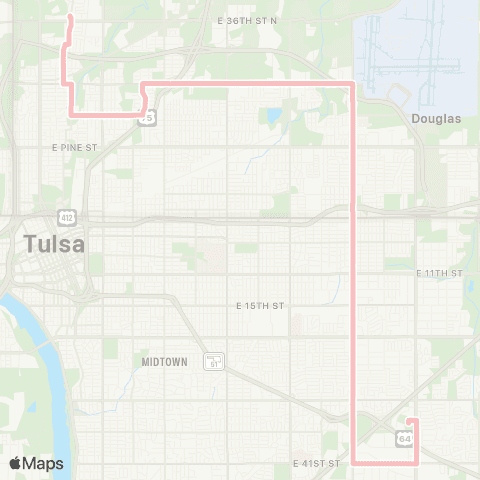 Tulsa Transit Sheridan map