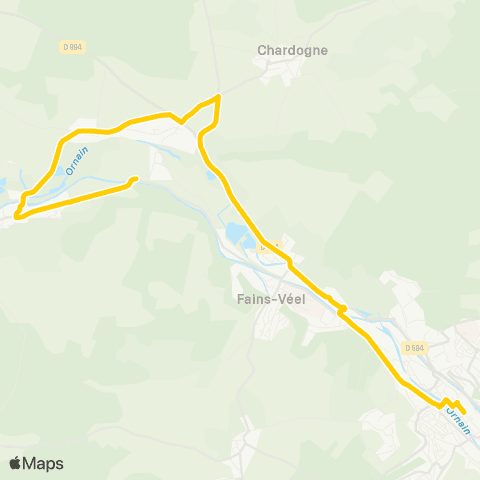 TUB - Scolaires Bussy-la-Côte - Bar-le-Duc Gare multimodale map