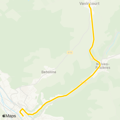 TUB - Scolaires Vavincourt - Bar-le-Duc Gare multimodale map