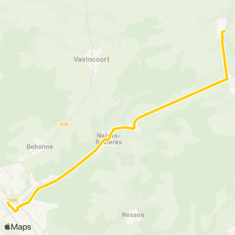 TUB - Scolaires Rumont - Bar-le-Duc Gare multimodale map