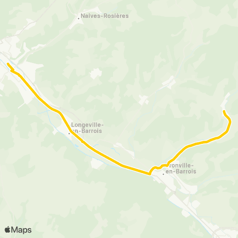 TUB - Scolaires Culey - Bar-le-Duc Gare multimodale map