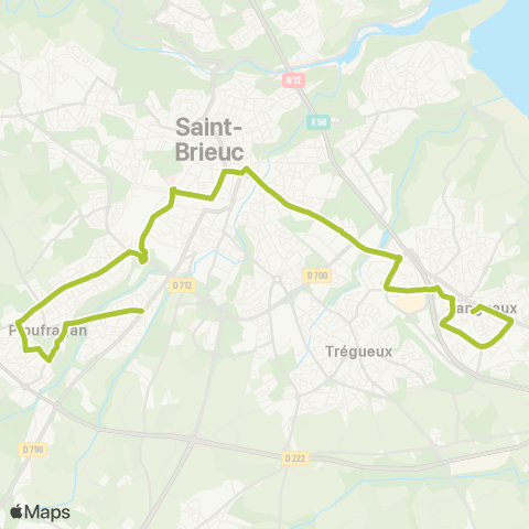TUB Lorraine - Langueux Poste map