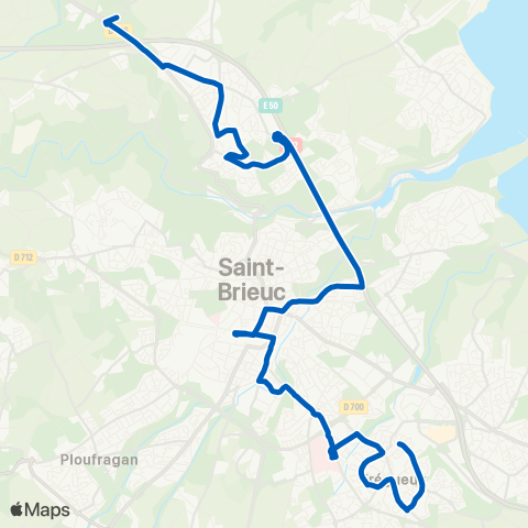 TUB Trégueux le Brun - Plérin ZA de l'Arrivée map