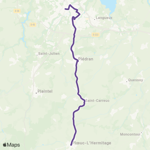 TUB Ploeuc l'Hermitage - St Brieuc map