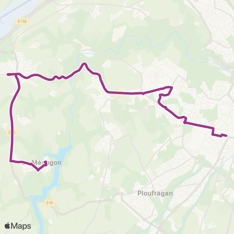 TUB Gare routière Robien - la Méaugon map