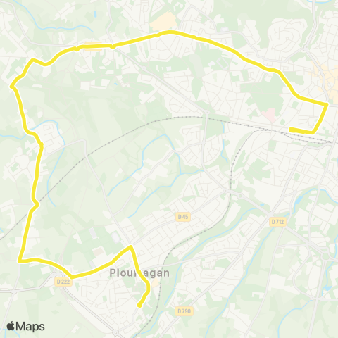 TUB Gare Centre - Ploufragan Mairie map