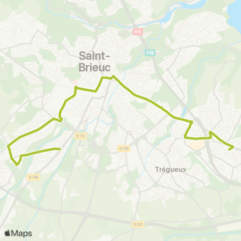 TUB Langueux Poste - Ploufragan Lorraine map