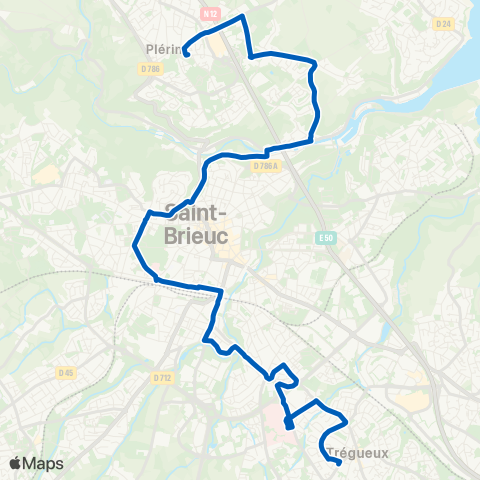 TUB Plérin - Trégueux map