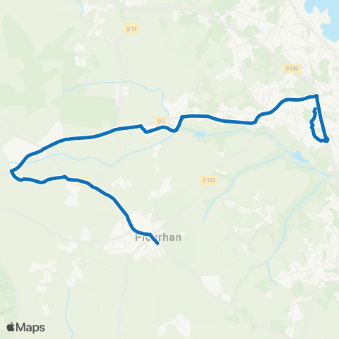TUB - Lignes scolaires Plourhan - St Quay Portrieux map