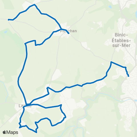 TUB - Lignes scolaires Prés Calans - Lantic - Plourhan map