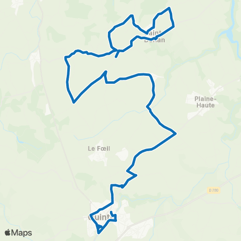 TUB - Lignes scolaires St Donan - Cohiniac - le Foeil - Quintin map