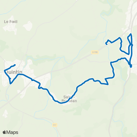 TUB - Lignes scolaires Plaintel - St Brandan - Quintin (010802bn) map