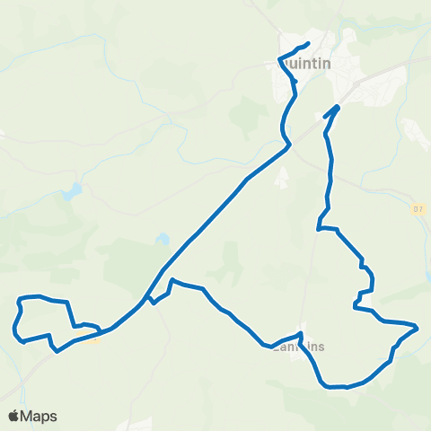 TUB - Lignes scolaires La Harmoye - Lanfains - St Brandan - Quintin map
