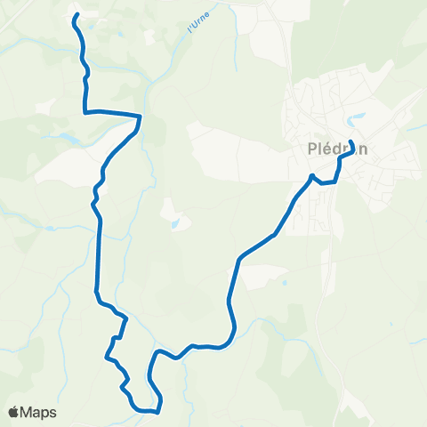 TUB - Lignes scolaires Scolaire Plédran map