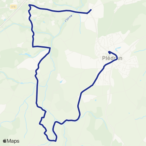 TUB - Lignes scolaires Primaire Plédran map