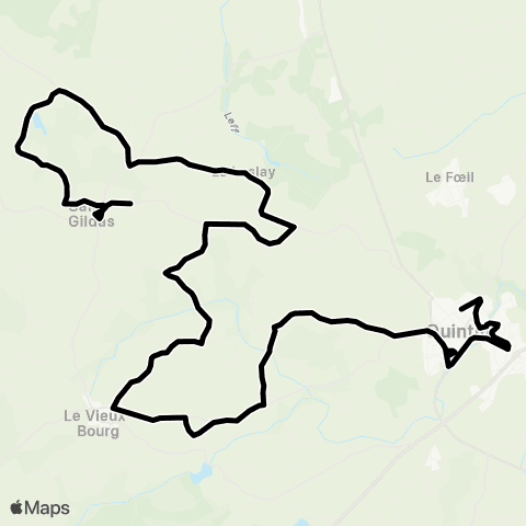 TUB - Lignes scolaires S515 : Seven Lehart - St Gildas - Quintin map