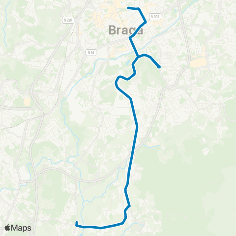 TUB Rua Do Raio - Pinheiro Do Bicho via Ponte Nova map