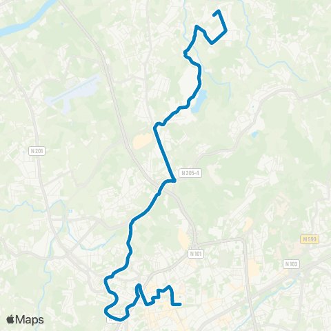 TUB Avenida Central - Parque Industrial Adaúfe (via Pintancinhos) map