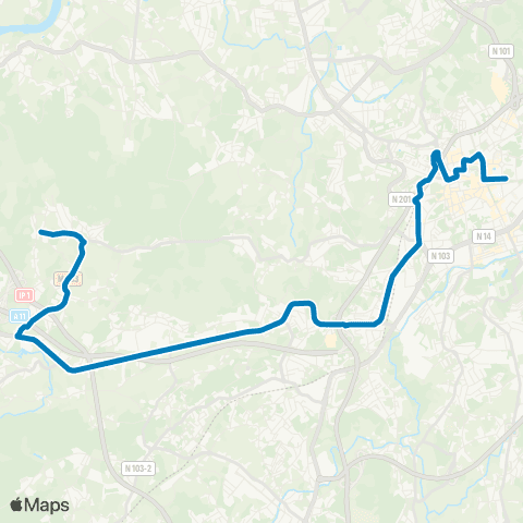 TUB Avenida Central - Cabreiros map