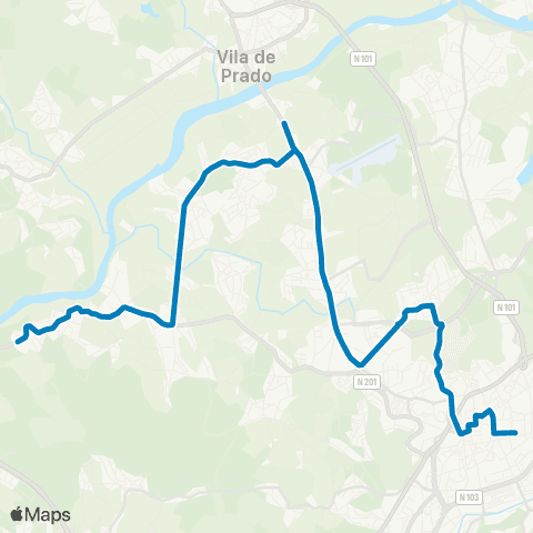 TUB Avenida Central - Ruães map