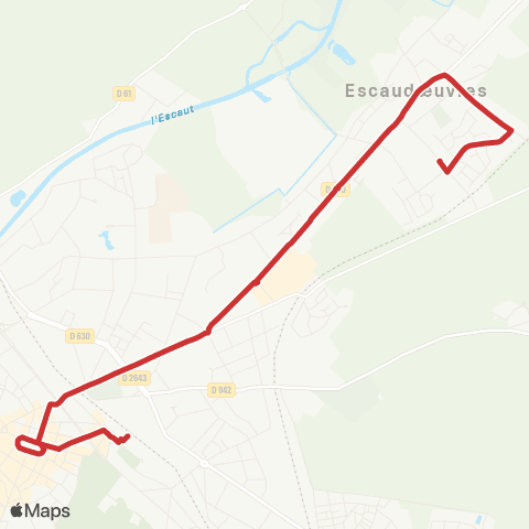 TUC Cambrai Station Bus - Escaudoeuvres map