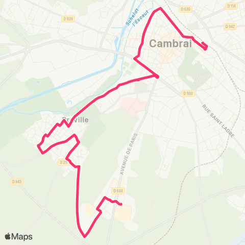 TUC Cambrai Station Bus - Proville ZAC Puccini map